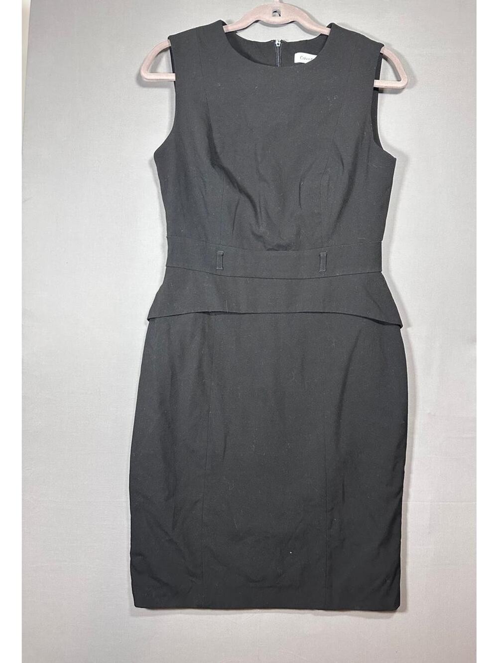 Calvin Klein Black Fitted Lined Sleeveless Shift Sheath Dress Size 6